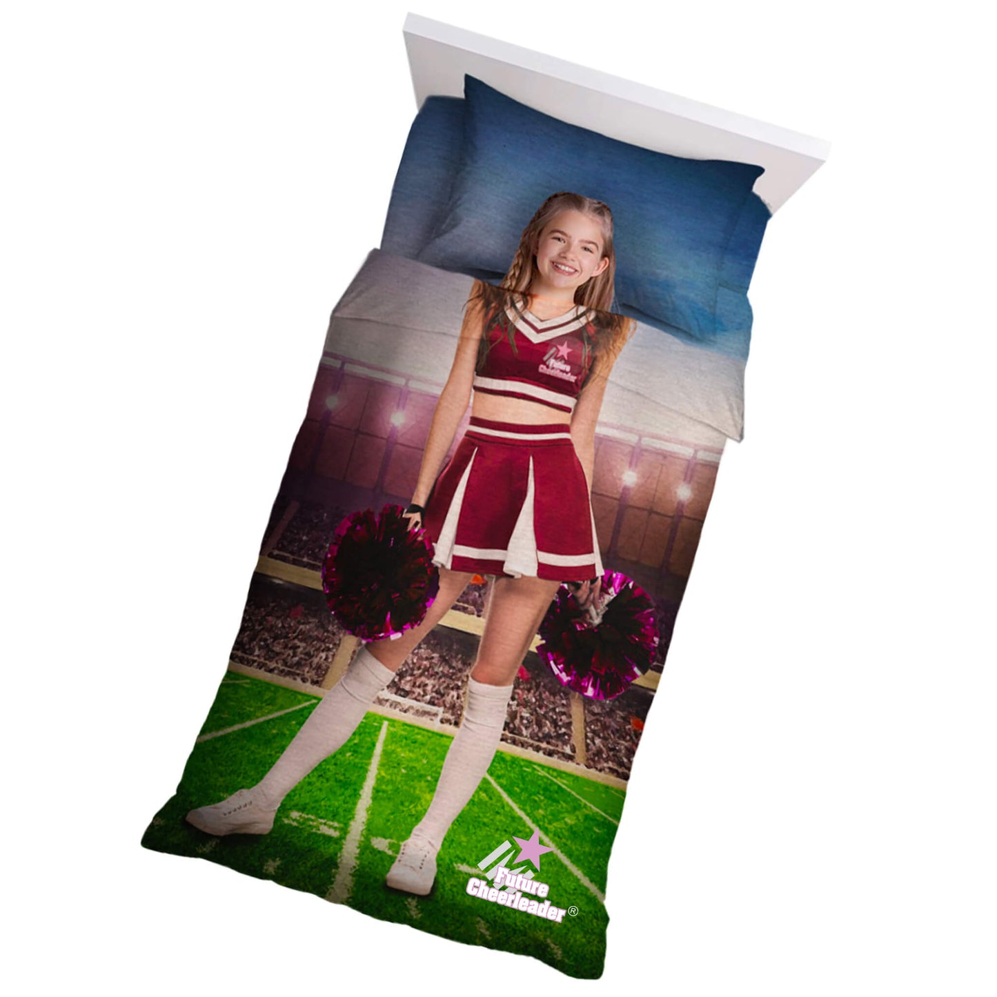 Stadium Kids Bedding Set - Single - Blue - Future Cheerleader