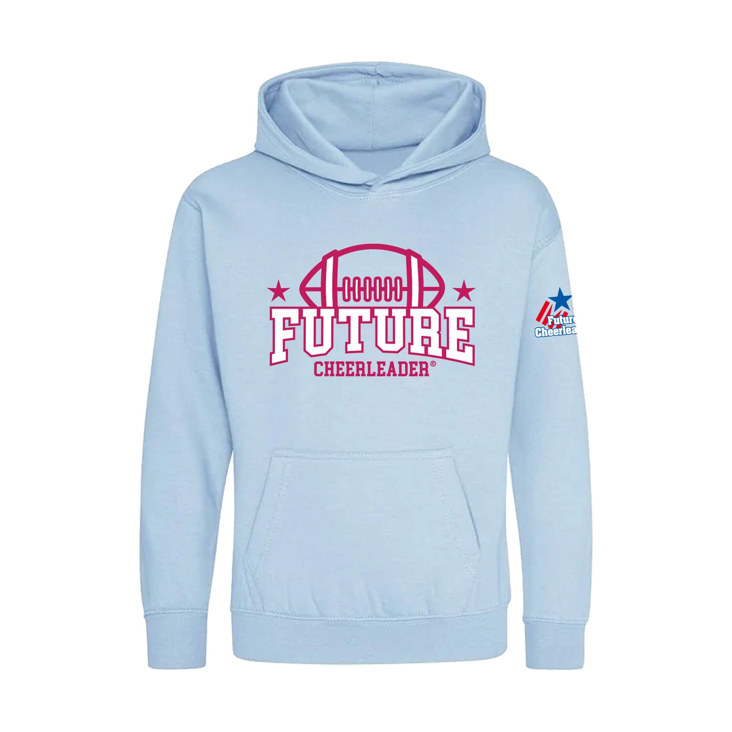 Football Kids Hoodie - Sky Blue - Future Cheerleader
