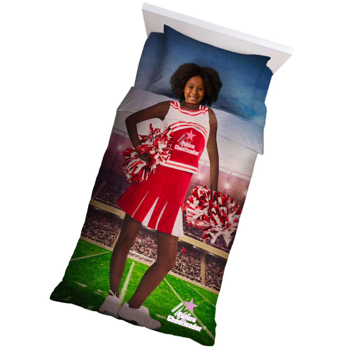 Logo Kids Bedding Set - Single - Blue - Future Cheerleader