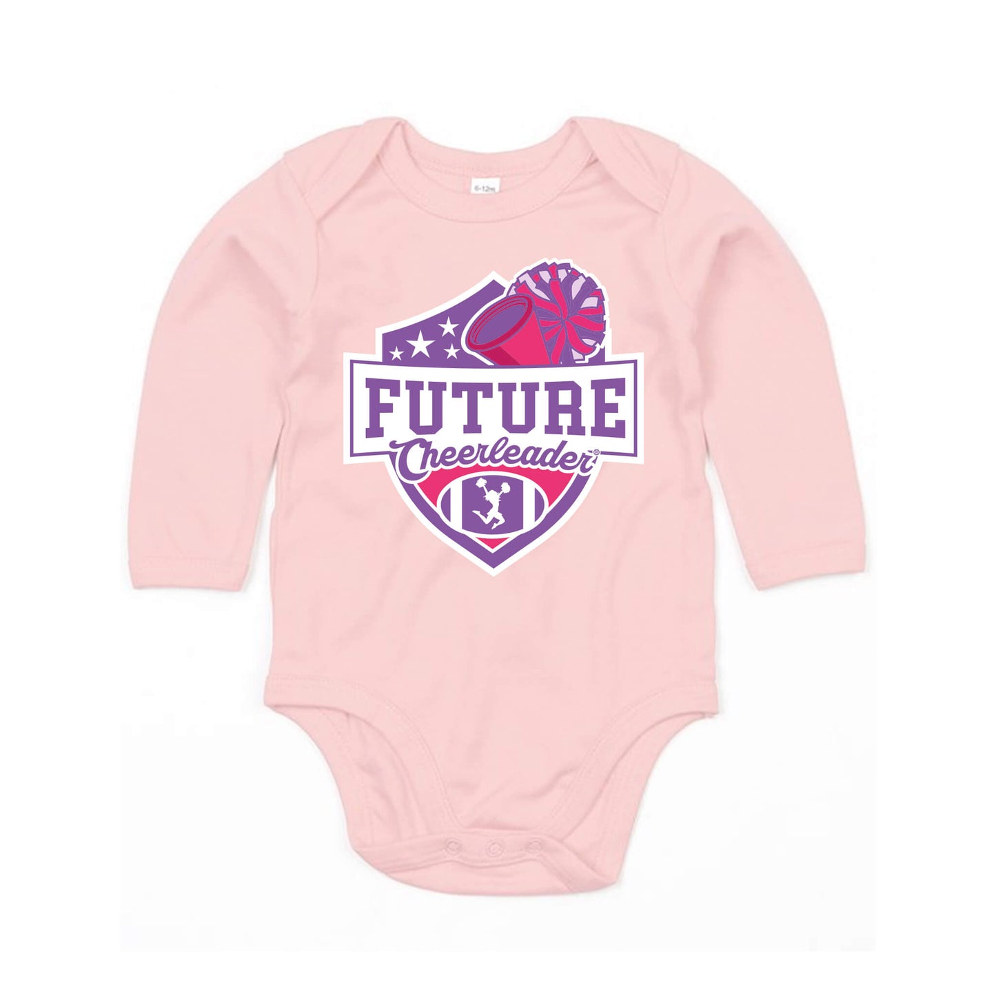 Shield Long Sleeve Baby Bodysuit | Pink | Future Cheerleader