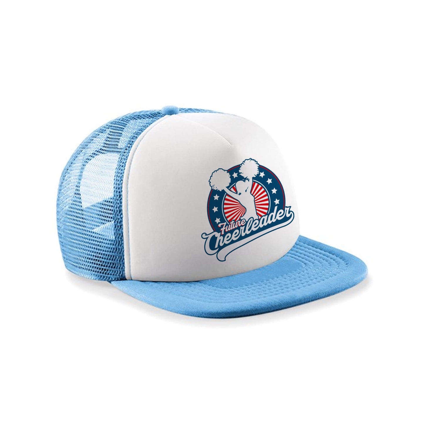 Stars & Stripes Kids Trucker Cap | Sy Blue/White | Future Cheerleader
