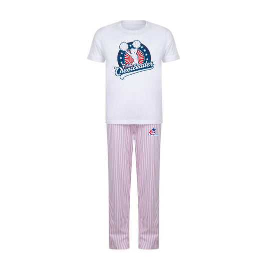 Kids Stars & Stripe Pyjamas | White/Pink Stripe | Future Cheerleader 